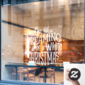 白いクリスマススノーフレークを夢見ている ウィンドウサイン (カフェ窓)