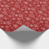 白いクリスマススノーフレーク赤い変更バック ラッピングペーパー (コーナー)