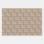 白いクリスマスツリーで雪を包むPa ラッピングペーパーシート (正面3)