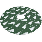 白いクリスマスツリーを持つ緑 ブラッシュドポリエステルツリースカート (アングル)