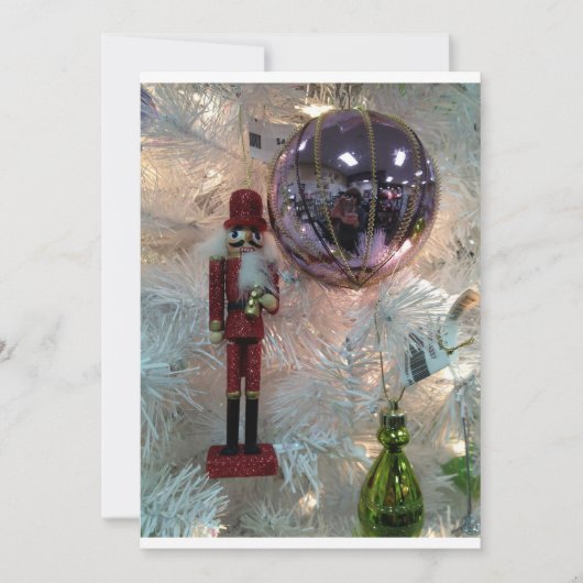 白いクリスマスツリークリスマス招待状 招待状 (正面)