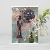 白いクリスマスツリークリスマス招待状 招待状 (スタンド正面)