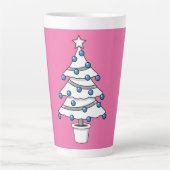 白いクリスマスツリー カフェラテマグ (正面)