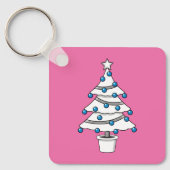 白いクリスマスツリー キーホルダー (正面)
