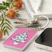 白いクリスマスツリー キーホルダー (正面右)