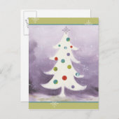 白いクリスマスツリー シーズンポストカード (正面/裏面)