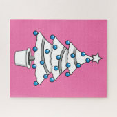 白いクリスマスツリー ジグソーパズル (横)