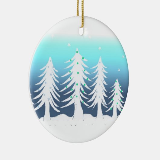 白いクリスマスツリー セラミックオーナメント (右)