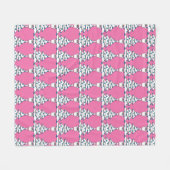 白いクリスマスツリー フリースブランケット (正面(横))