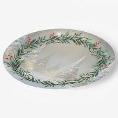 白いクリスマスツリー ペーパープレート (アングル)