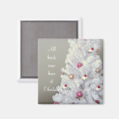 白いクリスマスツリー マグネット (正面/裏面)