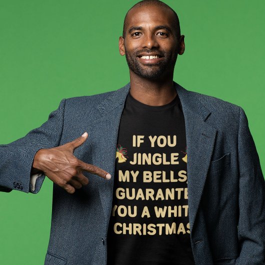 白いクリスマスティーに鈴を鳴らおもしろいす Tシャツ