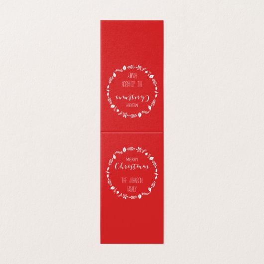 白いクリスマスデコ離れー折りカード付き赤いクリスマス (外部フラット)
