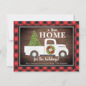 白いクリスマストラックのプレイドの動きの発表 ノートカード (正面)