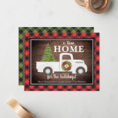 白いクリスマストラックのプレイドの動きの発表 ノートカード (正面/裏面インサイチュ)