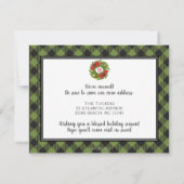 白いクリスマストラックのプレイドの動きの発表 ノートカード (裏面)