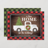 白いクリスマストラックのプレイドの動きの発表 ノートカード (正面/裏面)