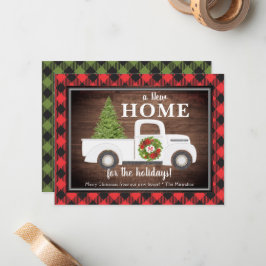 白いクリスマストラックのプレイドの動きの発表 ノートカード