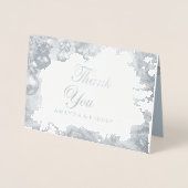 白いクリスマスフォイルありがとう結婚カード 箔カード (正面)