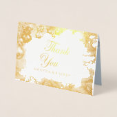 白いクリスマスフォイルありがとう結婚カード 箔カード (正面)