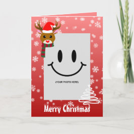 白いクリスマスフォトルドルフ赤い鼻トナカイ カード