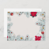 白いクリスマスフレームの背景 シーズンポストカード (正面/裏面)