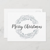 白いクリスマスベリーの冬休みの葉書 ポストカード (正面/裏面)