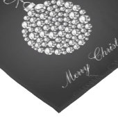 白いクリスマスボール ショートテーブルランナー (コーナー)