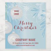 白いクリスマスボール ワインラベル (シングルラベル)