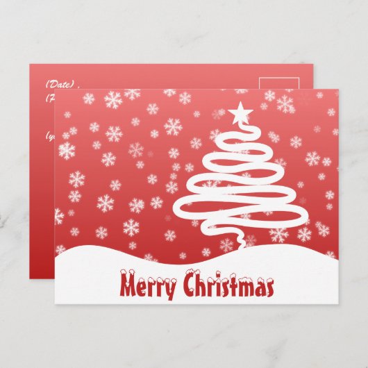 白いクリスマスポストカード ポストカード (正面/裏面)