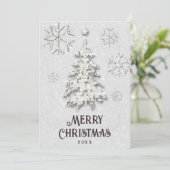 白いクリスマスラインエレガントストーンズ写真 シーズンカード (スタンド正面)