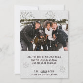 白いクリスマスラインエレガントストーンズ写真 シーズンカード (裏面)