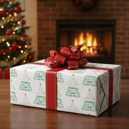 白いクリスマスラッピング紙の夢 ラッピングペーパー