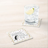 白いクリスマスワインキャットおもしろいの夢を見る スクエアペーパーコースター (インサイチュ)