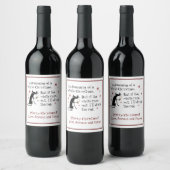 白いクリスマスワインキャットおもしろいの夢を見る ワインラベル (ボトル)