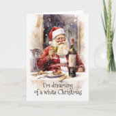 白いクリスマスワインサンタの夢 シーズンカード (正面)
