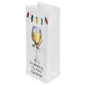 白いクリスマスワイン愛好家の夢 ワインギフトバッグ (裏面アングル)