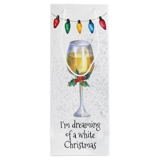 白いクリスマスワイン愛好家の夢 ワインギフトバッグ (裏面)