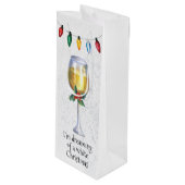 白いクリスマスワイン愛好家の夢 ワインギフトバッグ (正面アングル)