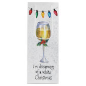 白いクリスマスワイン愛好家の夢 ワインギフトバッグ (正面)