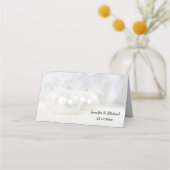 白いクリスマス冬の結婚式 |折りカスタム曲げ プレイスカード (裏面)