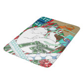 白いクリスマス猫 バスマット (アングル)