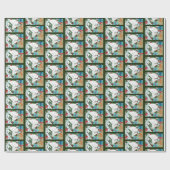 白いクリスマス猫 ラッピングペーパー (フラット)