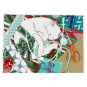 白いクリスマス猫 ラージペーパーバッグ (裏面)