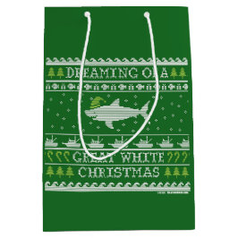 白いクリスマス素晴らしのニットの外観の夢 ミディアムペーパーバッグ