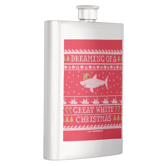 白いクリスマス素晴らしの醜いセーターの夢 フラスク (右)
