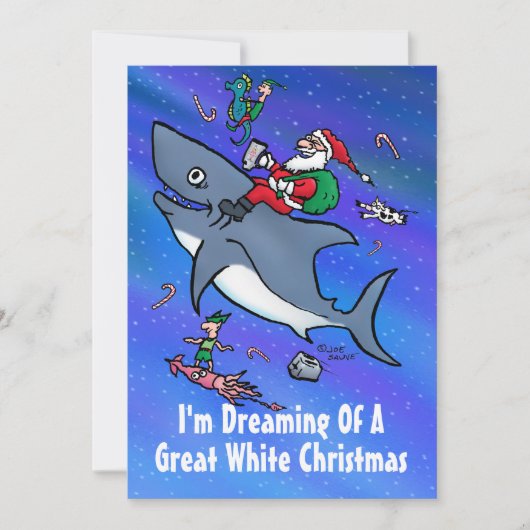 白いクリスマス素晴らし漫画カードの夢を見る シーズンカード (正面)