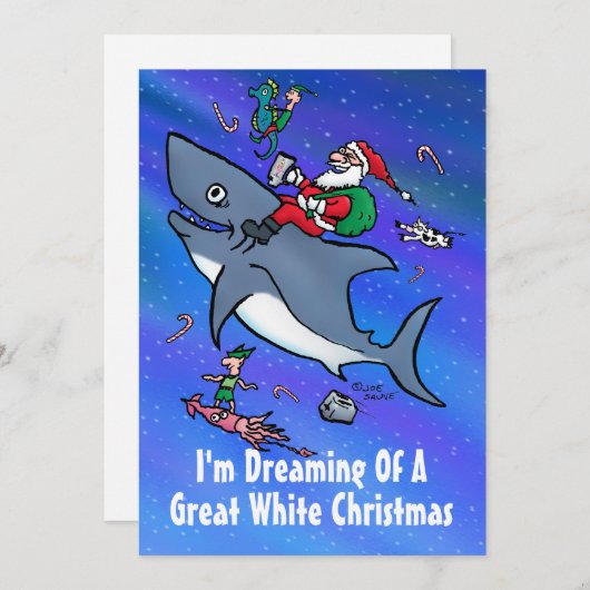 白いクリスマス素晴らし漫画カードの夢を見る シーズンカード (正面/裏面)