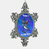 白いクリスマス素晴らし装飾品の夢を見る スノーフレークピューターオーナメント (左)