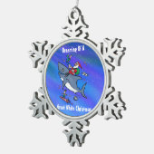白いクリスマス素晴らし装飾品の夢を見る スノーフレークピューターオーナメント (右)